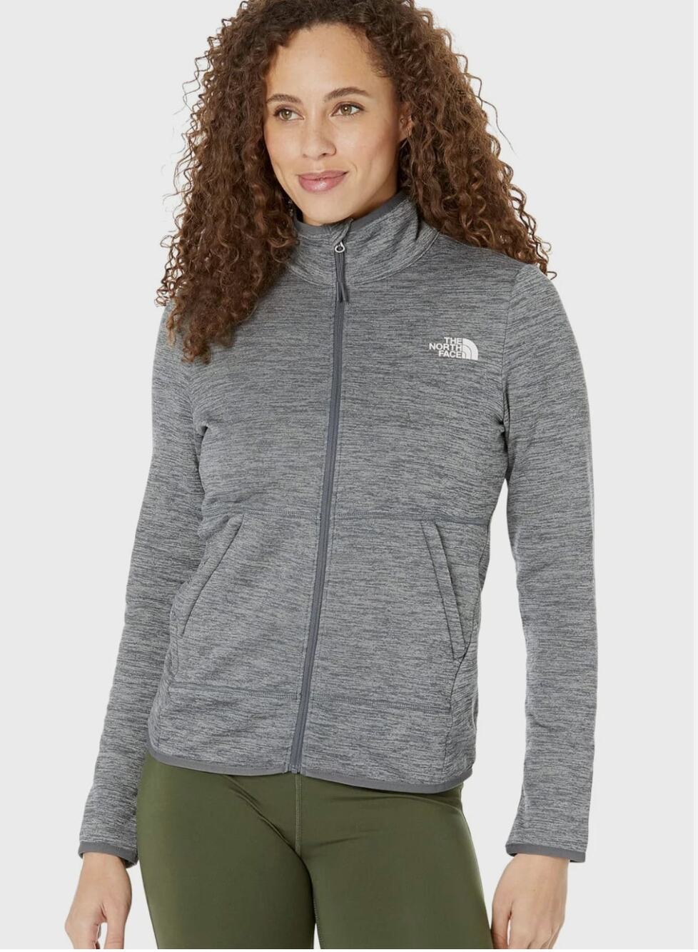 The North Face Womens Canyonlands Slim Zip Jacket Medium TNF Grey Fleece NWT